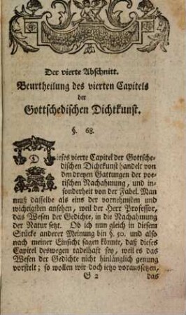 Georg Friedrich Meiers der Weltweisheit öffentlichen lehrers zu Halle Beurtheilung der Gottschedischen Dichtkunst, 3