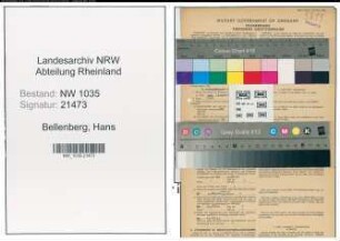 Entnazifizierung Hans Bellenberg , geb. 05.01.1921 (Kaufmaennischer Angestellter)