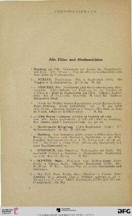 Alte Pläne und Stadtansichten (Nr. 1-128)