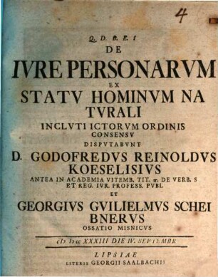 De Ivre Personarvm Ex Statv Hominvm Natvrali