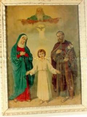 Andachtsbild: Jesus als Kind mit Maria und Joseph