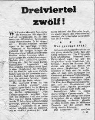 Abwurf-Flugblatt der Alliierten mit der Warnung vor der drohenden Zerstörung des Deutschlands