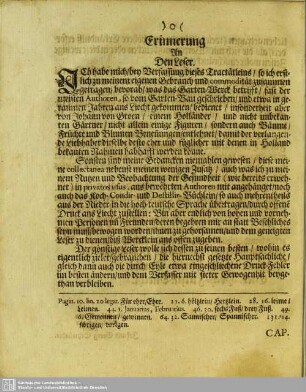 Erinnerung an den Leser