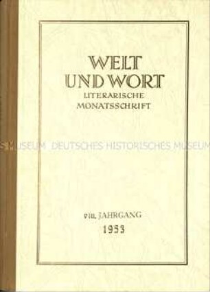Literarische Monatsschrift. 8. Jg. 1953