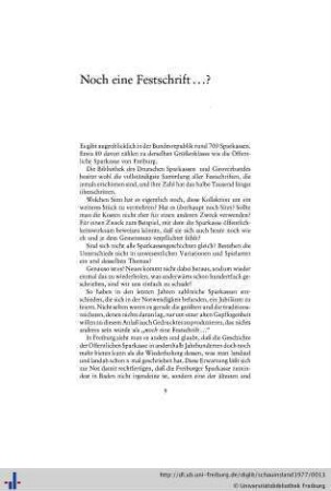 Noch eine Festschrift?