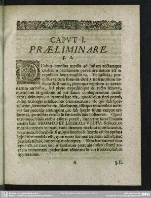 Caput I. Praeliminare