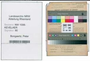 Entnazifizierung Peter Bongaertz , geb. 05.12.1914 (Vers.Vertreter)