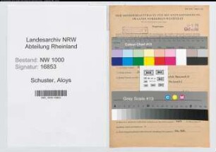 Entnazifizierung Aloys Schuster, geb. 03.08.1898 (Justizoberinspektor)