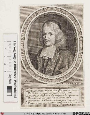 Bildnis Antoine Halley (Hallé), (lat. Antonius Hallaeus)