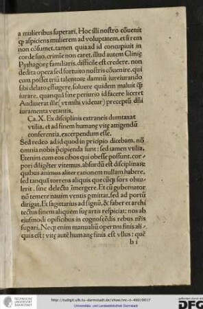 Capitulum X. Ex disciplinis extraneis dumtaxat utilia et ad finem humane vite attigendum conferentia excerpendum esse.