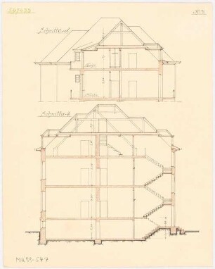 Umbau eines Landhauses Monatskonkurrenz Februar 1933: 2 Querschnitte