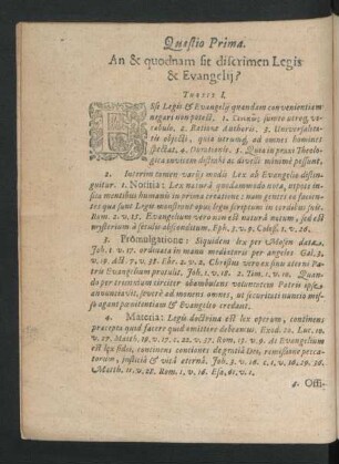 Quaestio Prima. An & quodnam sit discrimen Legis & Evangelii?
