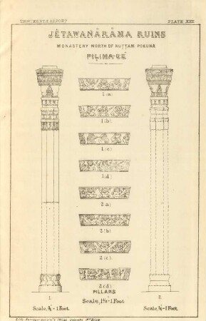 Plate XXII. Jêtawanârâma ruins. Monastery north of Kuttam Pokuna. Pilima-gé.