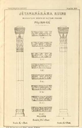 Plate XXII. Jêtawanârâma ruins. Monastery north of Kuttam Pokuna. Pilima-gé.
