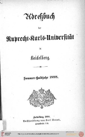 Sommersemester 1888