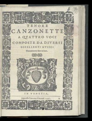 Canzonette a quattro voci. Tenore