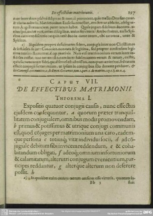 Caput VII. De Effectibus Matrimonii