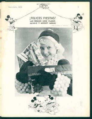 ¡Felices fiestas! Las desean June Vlasek, Minnie y Mickey Mouse