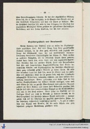 Erziehungsschule und Berufswahl.