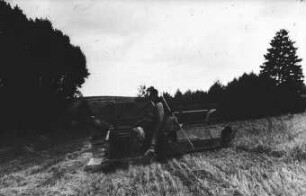 Fotografie: Erntetechnik, Mähdrusch, Mähdrescher gezogen