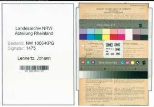 Entnazifizierung Johann Lennertz , geb. 26.11.1882 (Bäcker)