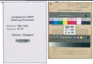 Entnazifizierung Hildegard Oelzner , geb. 05.12.1920 (Kaufm.Angestellte)