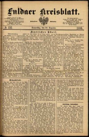 Ausgabe vom Donnerstag, den 23. Dezember 1886.