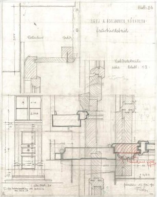 Fischer, Theodor; Nürnberg; Haus Adelsberger - Haustür (Ansichten, Details)