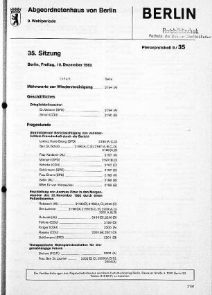 Nr. 35, 10. Dezember 1982