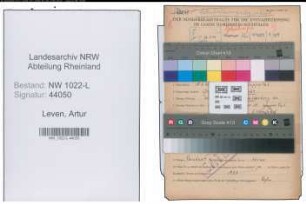 Entnazifizierung Artur Leven , geb. 15.03.1905 (Maurer)