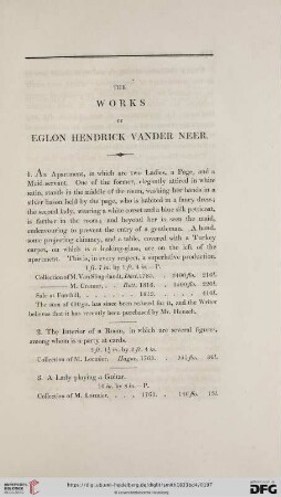 The Works of Eglon Hendrick Vander Neer