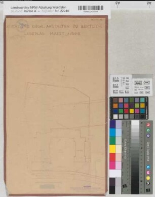 Bertlich (Marl) Kirche und kirchliche Anstalten Blatt 5 Lageplan 1929 1 : 500 48 x 27 Pause Sunder-Plassmann, Architekt, Münster Staatshochbauamt Münster