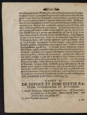 Caput X. De Favore Et Odio Status Ratione Personarum Et Actionum.