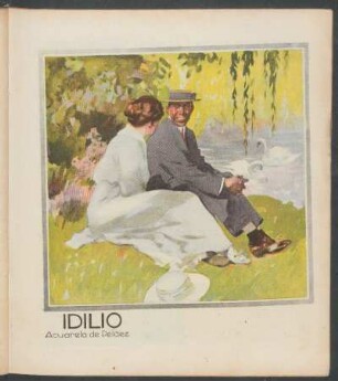 Idilio - Acuarela de Peláez