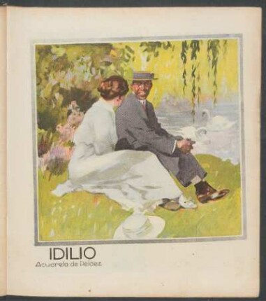 Idilio - Acuarela de Peláez