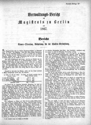 Beilage: Berichts-Beilage II. Bericht der Armen-Direction, Abtheilung für die Waisen-Verwaltung