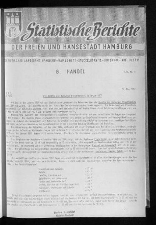 Die Umsätze des Hamburger Einzelhandels im Januar 1957 : Lfd. Nr. 3