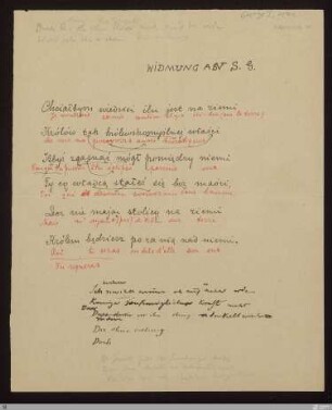 [Zeitgenössische Dichter II, Verlaine, Mallarmé, Rimbaud, De Regnier, D'Annunzio, Rolicz-Lieder: Übertragungen] - [Sammelhandschrift] - StGA-George I,1501 : [SW XVI: H2(Rolicz-Lieder)]