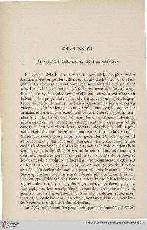 Chapitre VII: Les africains chez eux et hors de chez eux
