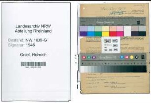Entnazifizierung Heinrich Gniel , geb. 13.10.1900 (Beamter)