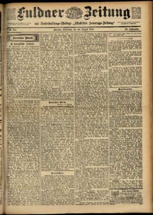 Zweite Ausgabe vom Mittwoch, den 16. August 1899.