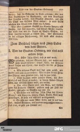 Zum Beschluß folgen noch zwey Lieder von dem Autore.