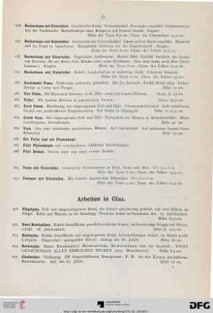 Arbeiten in Glas (Nr. 271-294)