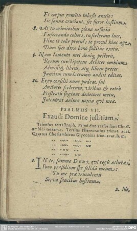 Psalmus VII. Exaudi Domine justitiam