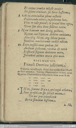 Psalmus VII. Exaudi Domine justitiam