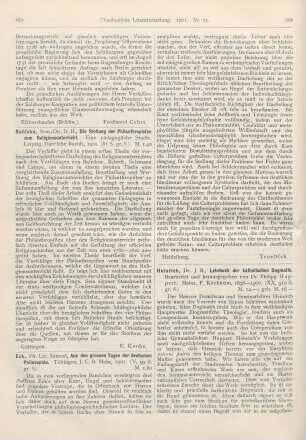 668-669 [Rezension] Heinrich, J. B., Lehrbuch der katholischen Dogmatik. Bearbeitet und herausgegeben von Philipp Huppert