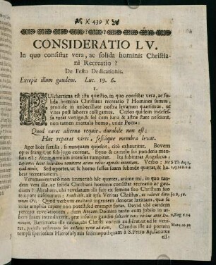 439-447, CONSIDERATIO LV. In quo consistat vera, ac solida hominis Christiani Recreatio?