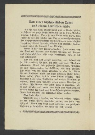 Von einer beschwerlichen Fahrt und einem herrlichen Ziele