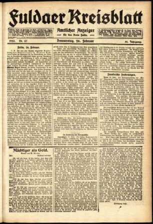 Ausgabe vom Donnerstag, den 26. Februar 1920.