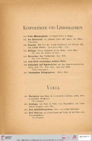 Varia (Nr. 652-683)